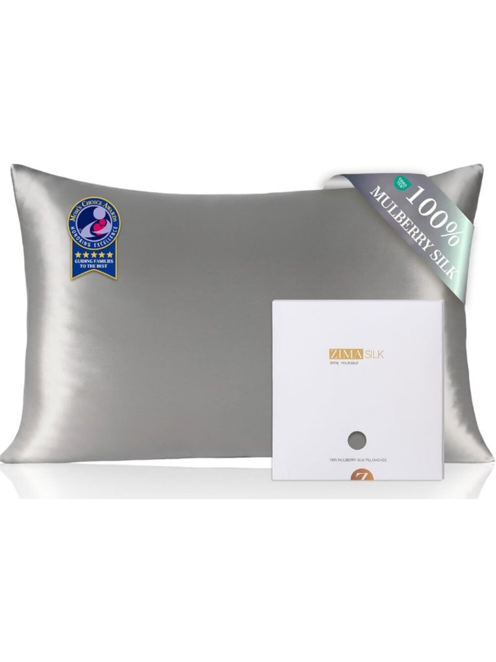 100% Pure Mulberry Silk Pillowcase for Hair & Skin, Soft & Smooth, King Size